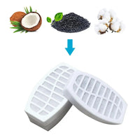 Thumbnail for Two Activated Carbon Filters for Swan Neck Cat Fountain by KittyNook, with grille covers and a blue down arrow.