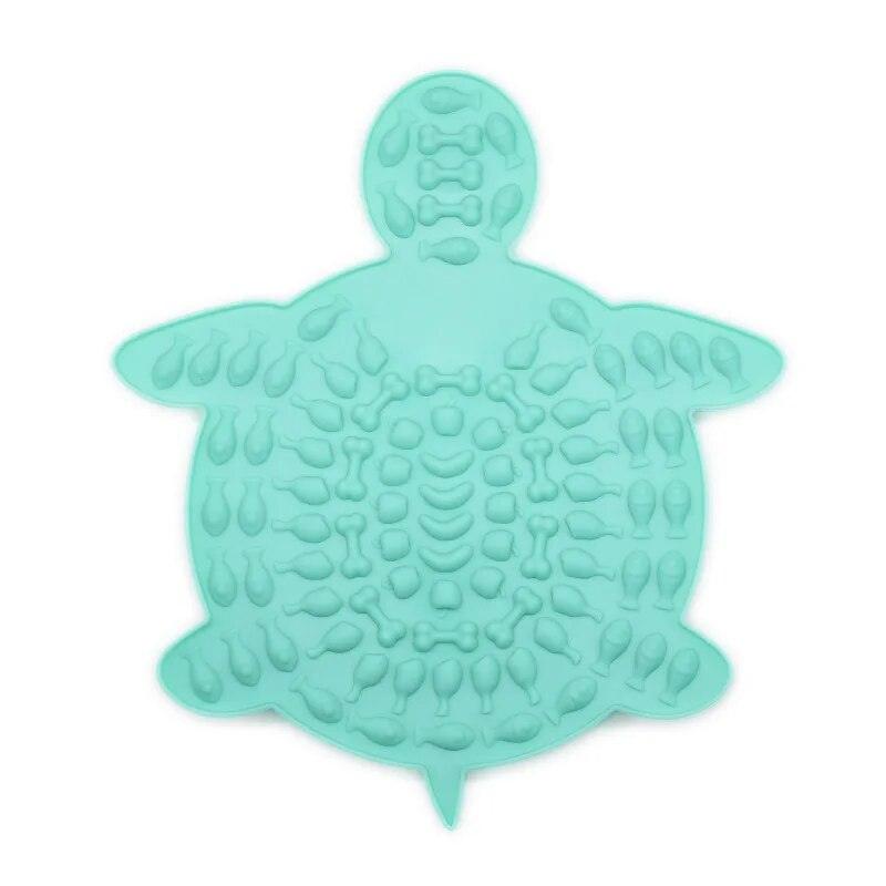 Turtle Treats Silicone Lick Mat in Cyan