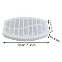 Thumbnail for KittyNook Cat Co. Activated Carbon Filter for Swan Neck Cat Fountain, white oval, 8x4.5x1.5cm with grid pattern.