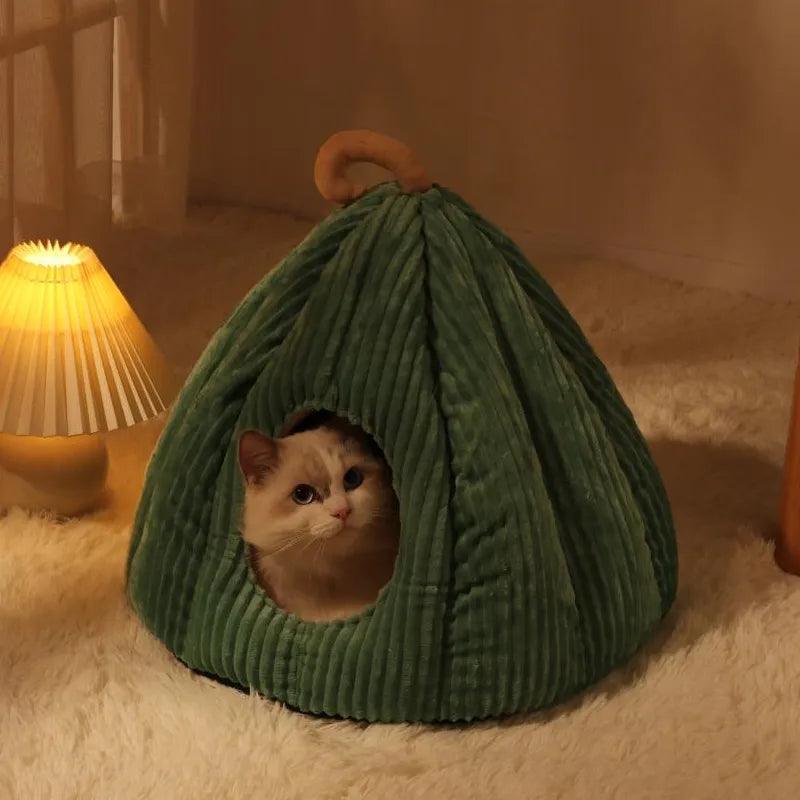 Pumpkin Palace Cat Cave Bed - KittyNook Cat Company