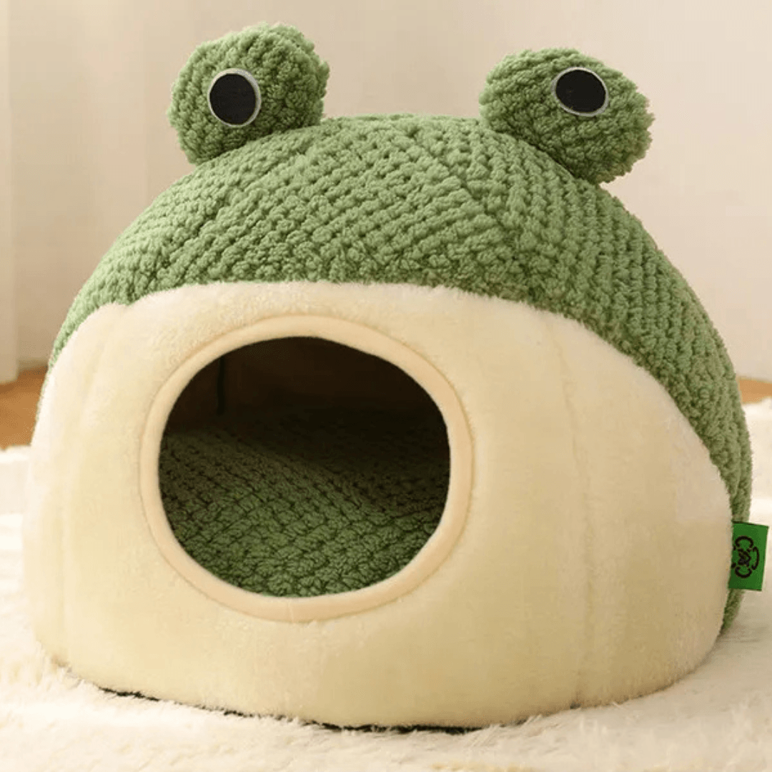 Hoppin Haven Cool Cat Bed in full cave variant