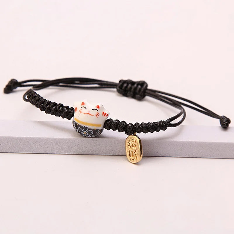 Enchanting Lucky Cat Charm Bracelet