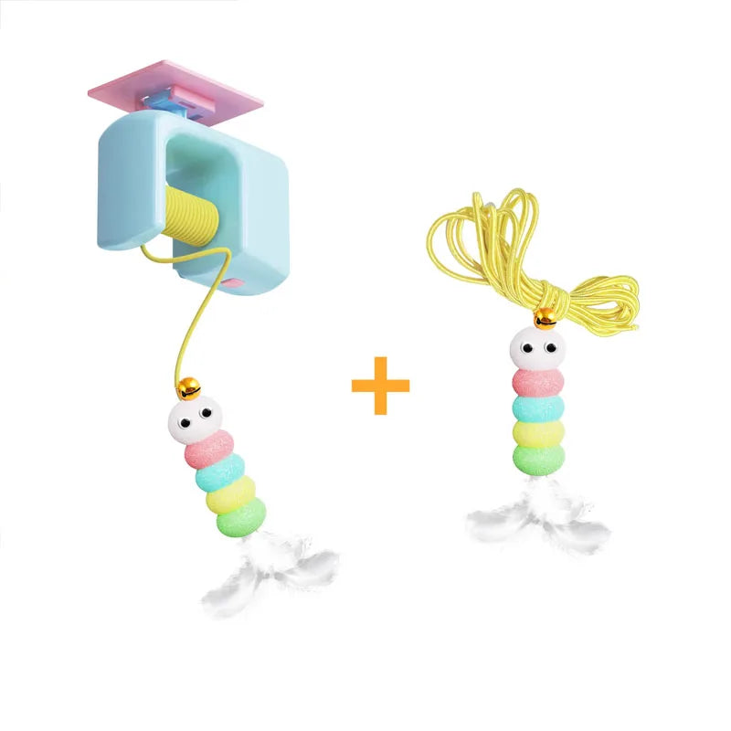 Elevate playtime with KittyNook Cat Co.'s interactive hanging toy—pastel, plush, clamp-on fun for indoor cat exercise.