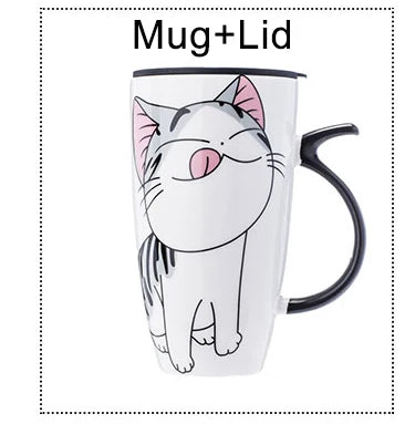 The Large 600ml Funny Kitty Gift Mug by KittyNook Cat Co. is the perfect cat lover gift with cute cartoon details!.
