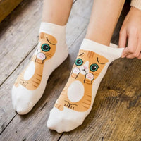 Thumbnail for Wearing KittyNook Cat Co.’s Charming Kitties Women’s Cute Ankle Socks Set—perfect for fans of adorable ankle styles.