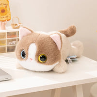 Thumbnail for The KittyNook Cat Co. Cute Big Eyes Kitten Plush Pillow is perfect for any cat lover or as a cuddly stuffed animal gift.
