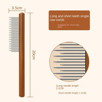 Thumbnail for KittyNook Cat Co. Stainless Steel Cat Comb Pro, 20x3.5cm, long & short teeth—great for short-haired pets.