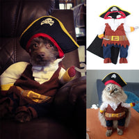 Thumbnail for KittyNook Cat Co.’s Halloween Funny Pirate Cat Costume—shown on pets and flat—is a hilarious Halloween outfit!.