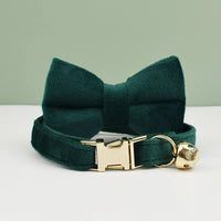 Thumbnail for Experience luxury with KittyNook Cat Co.’s Velvet Cat Collar—soft velvet, gold buckle, bell, and bow for any stylish feline.