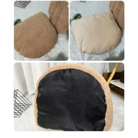 Thumbnail for Three photos of the KittyNook Cat Co. Ultra Soft Cat Nest bed shown from different angles on a white surface.