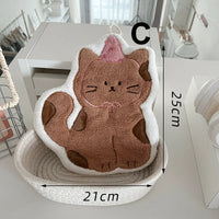 Thumbnail for KittyNook Cat Co. Soft Cat Paw Hand Towel, 25x21cm, with plush brown cat mat, in white basket, labeled 