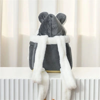 Thumbnail for The Stylish Pet Travel Bag by KittyNook Cat Co.—a plush gray backpack with bear ears, perfect for stylish pet travel.