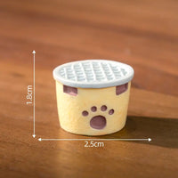 Thumbnail for KittyNook Cat Co. Creative Cat Doll Car Ornament—small round yellow resin cat with paw cutout, 2.5cm wide.