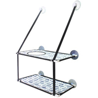 Thumbnail for KittyNook Cat Co. Space-Saving Double Hanging Pet Bed: a two-tier window bed with fabric shelves and suction cups for cats.