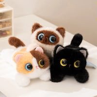 Thumbnail for Cute Big Eyes Kitten Stuffed Animal Plush Pillow by KittyNook Cat Co.—great gift for cat lovers!.