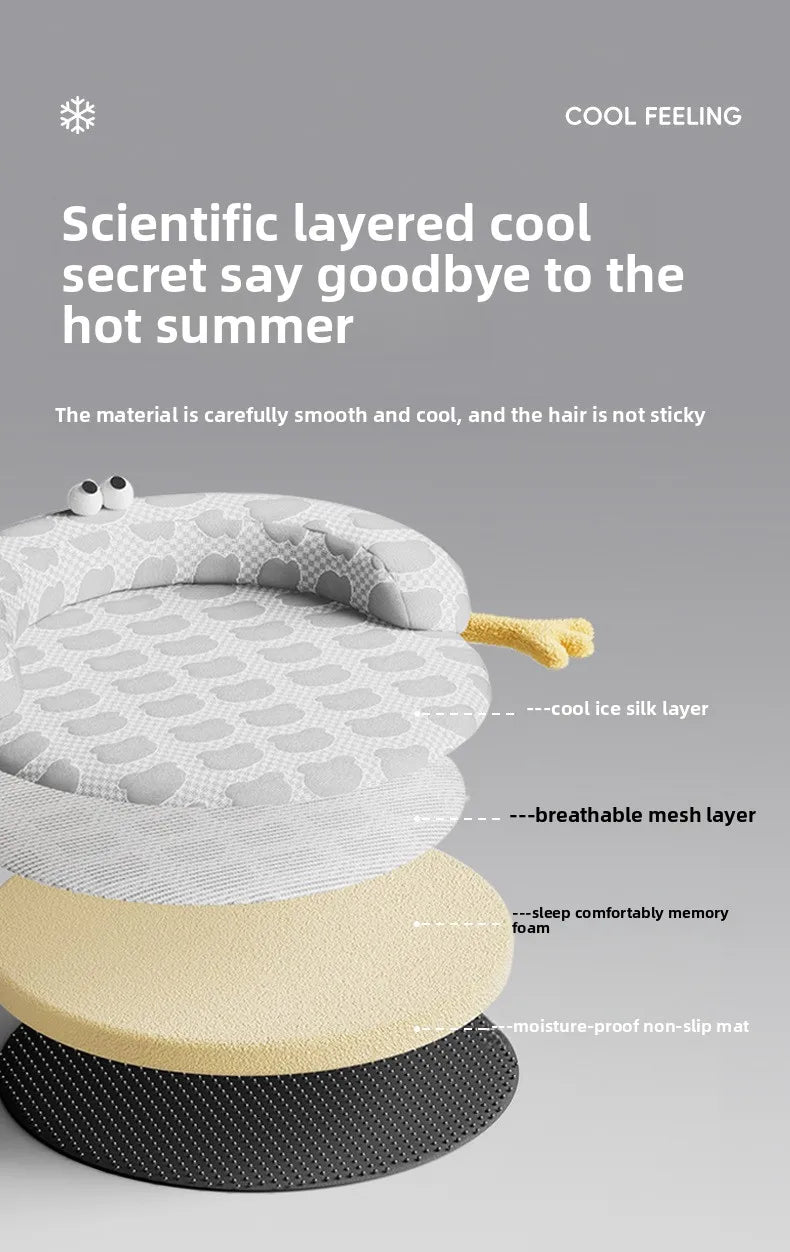 The Ice Silk Cat Nest by KittyNook Cat Co. features four cooling layers—ideal as a summer bed for your furry friend.