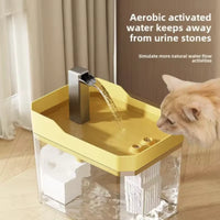 Thumbnail for A cat drinks from the KittyNook Cat Co. Transparent Cat Water Fountain with Auto Filter for fresh hydration.