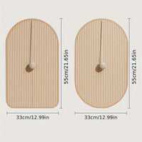 Thumbnail for Two beige KittyNook Cat Co. Durable Sisal Cat Scratch Pads, 55x33cm, with hanging toys—rectangular & oval shapes.