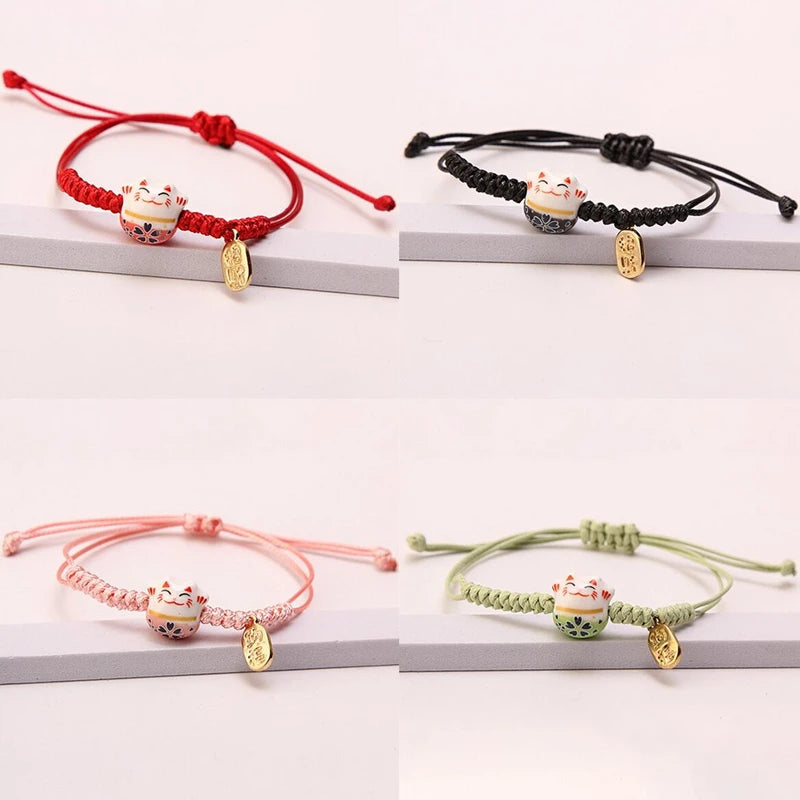 Enchanting Lucky Cat Charm Bracelet