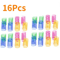 Thumbnail for KittyNook Cat Co. Colorful Spiral Spring Cat Toy Pack—16Pcs, shown in orange at top left.