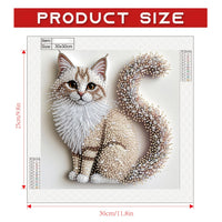Thumbnail for DIY Crystal Cat Portrait Set by KittyNook Cat Co., 30x30cm, features cat illustration with dimensions shown in cm/inches.