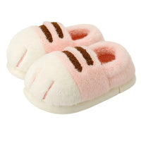 Thumbnail for KittyNook Cat Co. Adorable Kitty Claw Slippers—cute pink, white & brown plush slippers for cozy cat-loving feet.