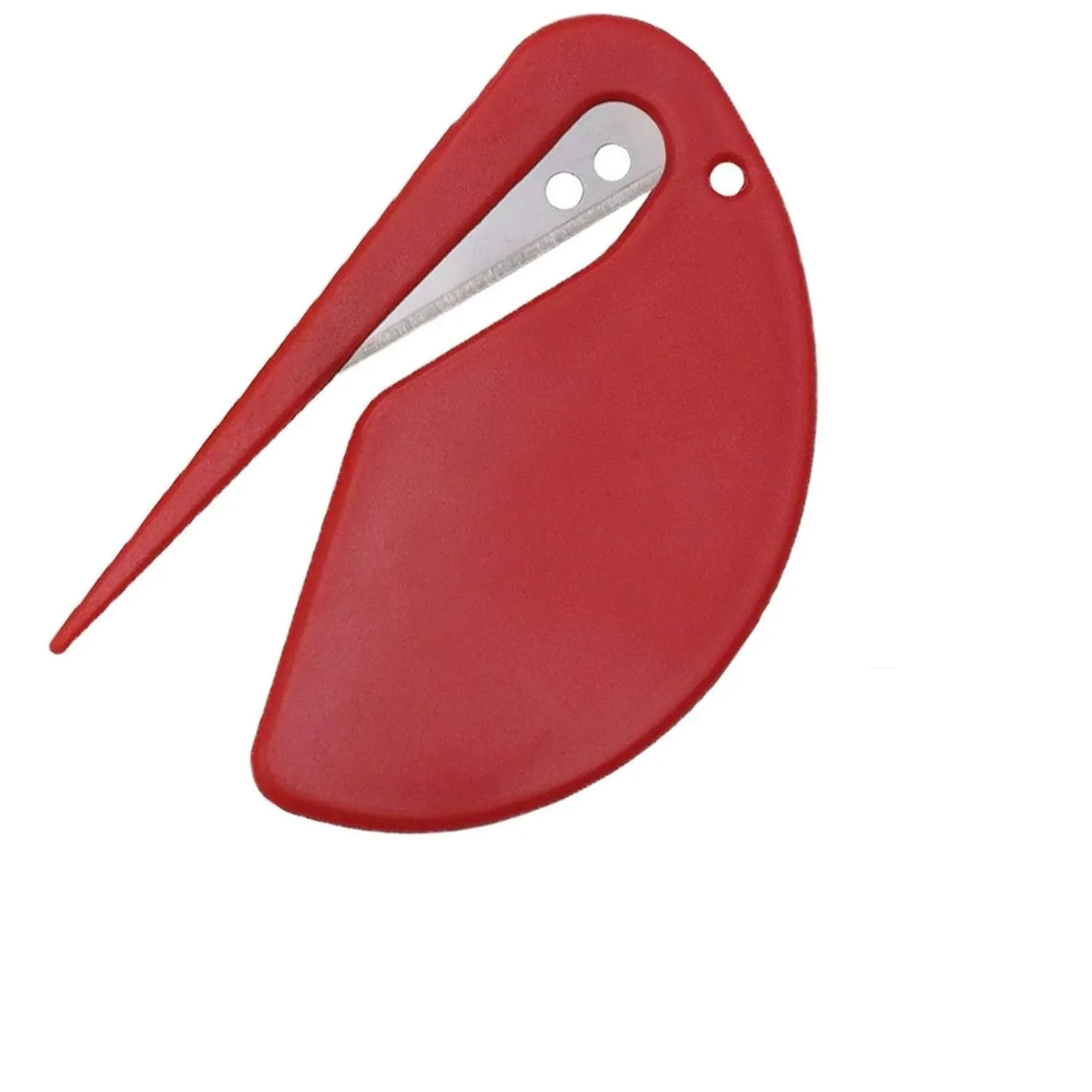 Red 2-in-1 Pet Knot Remover Grooming Comb by KittyNook Cat Co.—silver blade partially visible at the beak.