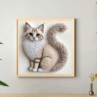 Thumbnail for The DIY Crystal Cat Portrait Set by KittyNook Cat Co. features a framed crystal cat art for modern rooms.