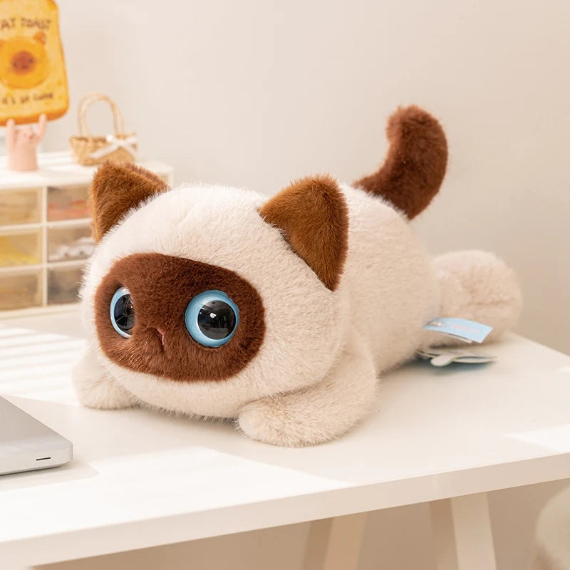 KittyNook Cat Co.'s Cute Big Eyes Kitten Stuffed Animal Plush Pillow—an ideal gift for cat lovers.