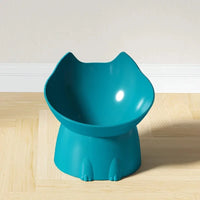 Thumbnail for The KittyNook Cat Co. Orthopedic Raised Cat Feeder in teal sits on a light wood floor against a white wall.