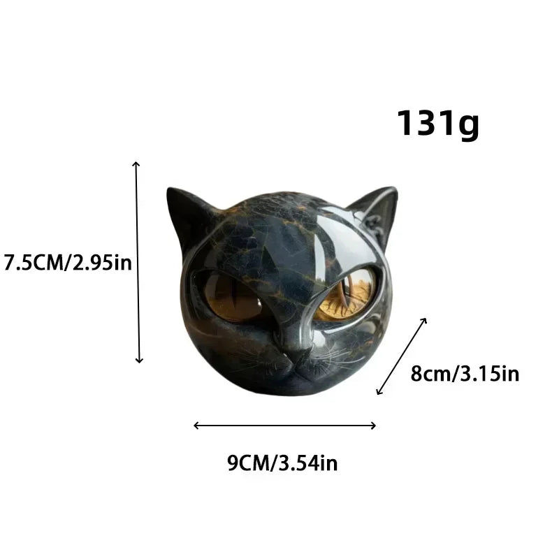 Eternal Cat Spirit Keepsake by KittyNook Cat Co.—a 9x8x7.5cm, 131g black & gold sculpture, perfect cat memorial gift.