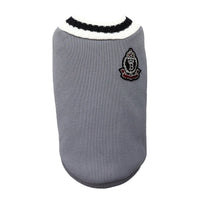 Thumbnail for The KittyNook Cat Co. Cozy Fluff Cat Sweater features a black and white collar and an embroidered crest patch.