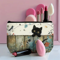 Thumbnail for KittyNook Cat Co.’s Vintage Floral Kitty Makeup Pouch—cute, handy, and totally fade-proof for your beauty essentials.