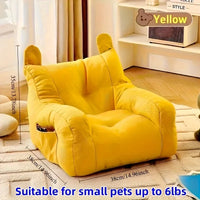 Thumbnail for KittyNook Cat Co. Cat Cartoon Sofa Bed with bear ears, perfect décor for small pets up to 6 lbs in any cozy room.