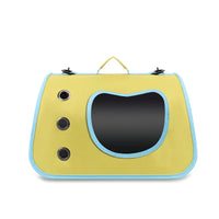 Thumbnail for KittyNook Cat Co. Portable Pet Carrier Bag—yellow/blue, large window, 3 holes for comfy, breathable pet travel.