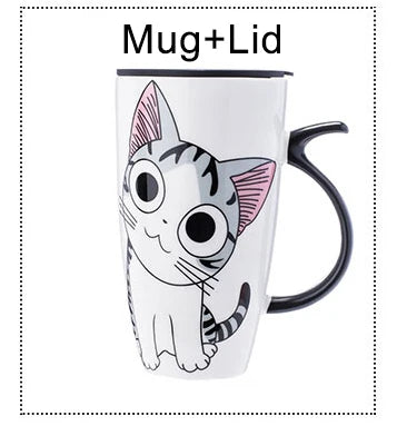 KittyNook Cat Co. Large 600ml Funny Kitty Gift Mug with lid and black handle—perfect for coffee or as a cat lover gift.