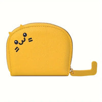Thumbnail for KittyNook Cat Co. Cute Multi-Card Cat Purse: yellow wallet with cat face, ears, and tail zipper, PU leather.