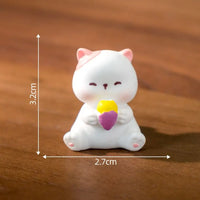 Thumbnail for KittyNook Cat Co. Creative Cat Doll Car Ornament: small white resin cat, 3.2cm x 2.7cm, cute car accessory.
