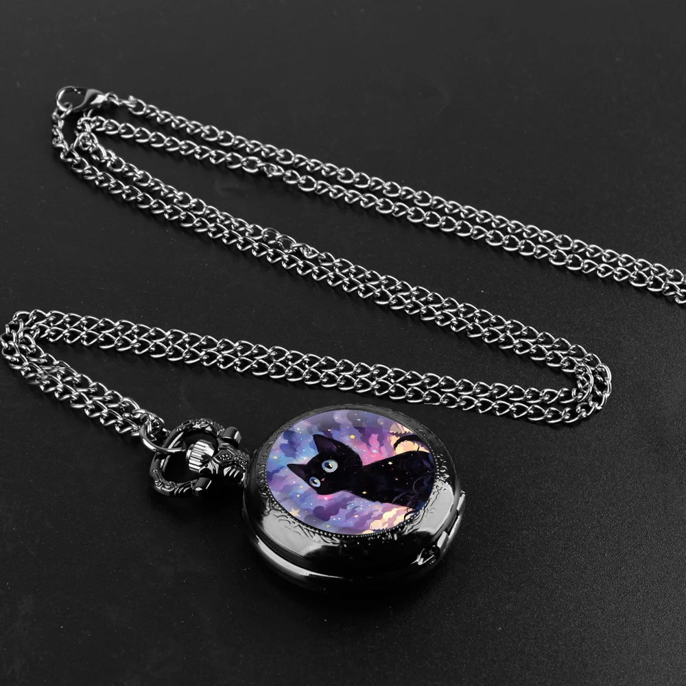 Mystical Cat Clock Pendant