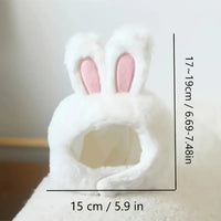 Thumbnail for KittyNook Cat Co. Rabbit Ear Cat Bonnet, 17–19cm tall, 15cm wide—adorable cat accessory or costume.