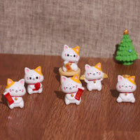 Thumbnail for Six KittyNook Cat Co. Chinese Cartoon Fortune Cat Ornaments are displayed; a green tree is in the background.