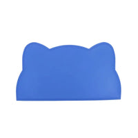 Thumbnail for KittyNook Cat Co. Silicone Pet Feeding Bowl, blue, cat head shape with rounded ears, on white background.