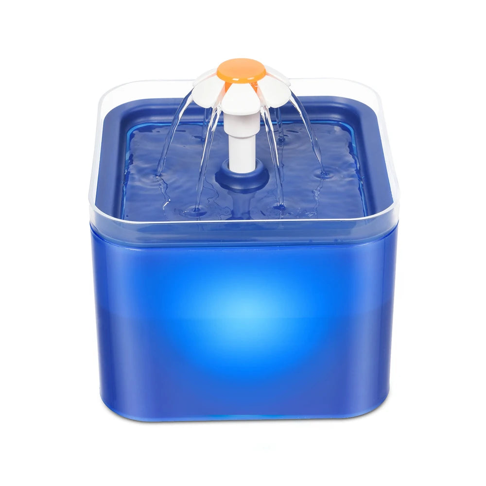 KittyNook Cat Co. LED Automatic Pet Water Dispenser with filter, offers 4-stage filtration for fresh water streams.