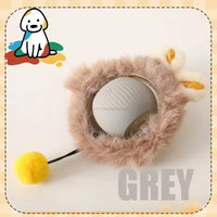 Thumbnail for KittyNook Cat Co.'s Smart Rolling Cat Ball offers 4 hours of play—a grey bunny toy with motion ball and yellow tail.