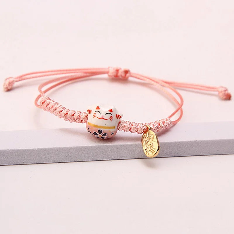 Enchanting Lucky Cat Charm Bracelet