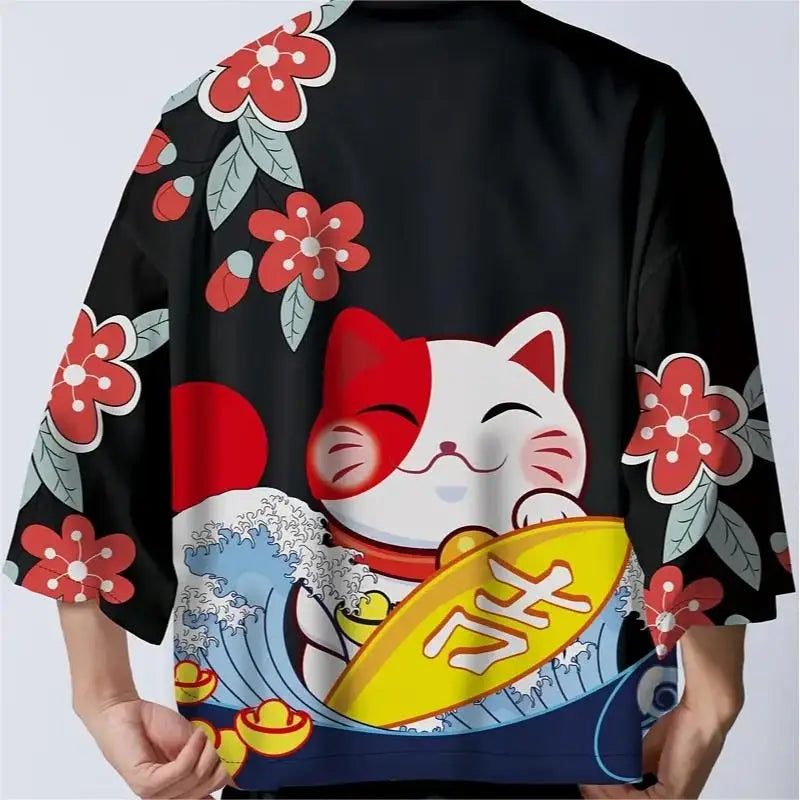 Elegant Kimono Cat Cloak
