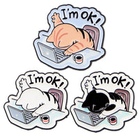 Thumbnail for Three cartoon cats with laptops, 