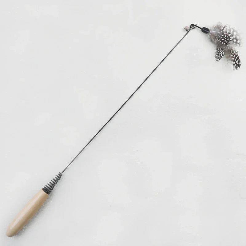 KittyNook Cat Co.’s Eco-Friendly Wood & Feather Cat Teaser offers natural feline fun with a wood handle and feather toy.