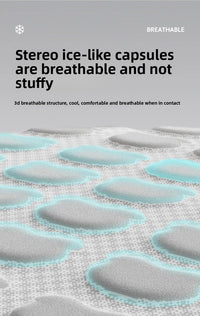 Thumbnail for Close-up of blue ice-like capsules on the KittyNook Cat Co. Ice Silk Cat Nest for cooling comfort and breathability.