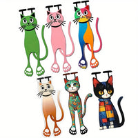 Thumbnail for The Sleek Flat Cat Acrylic Bookmark Set by KittyNook Cat Co. includes six playful, colorful cat bookmarks for readers.